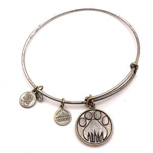 Alex and Ani NYC Paw Print Charm Bracelet Silver Finish - Expands 2"- 3.5"
